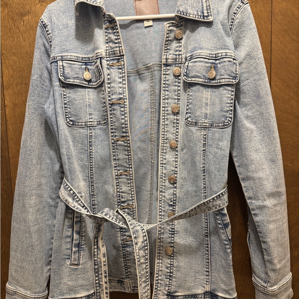 Denim Jacket with Belt